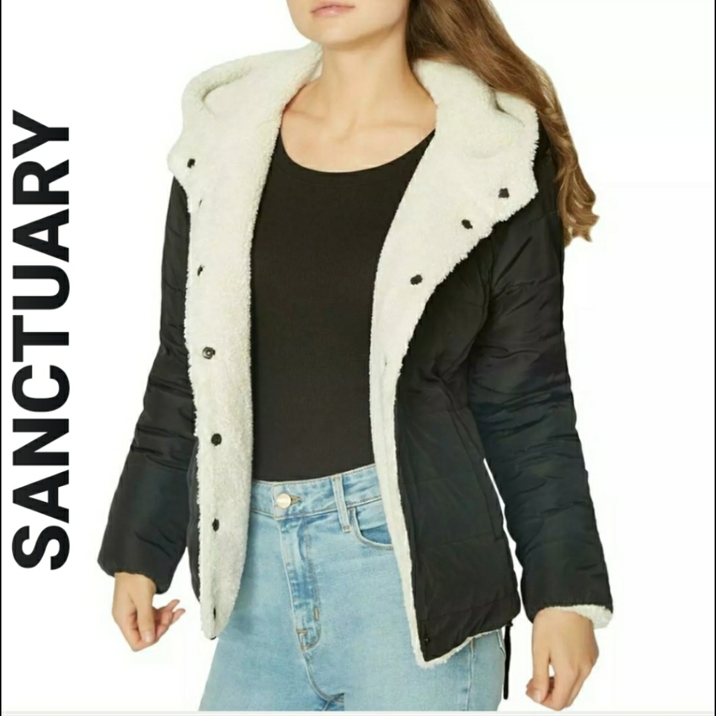 Reversible Hooded, Puffer Jacket From Sanctuary.